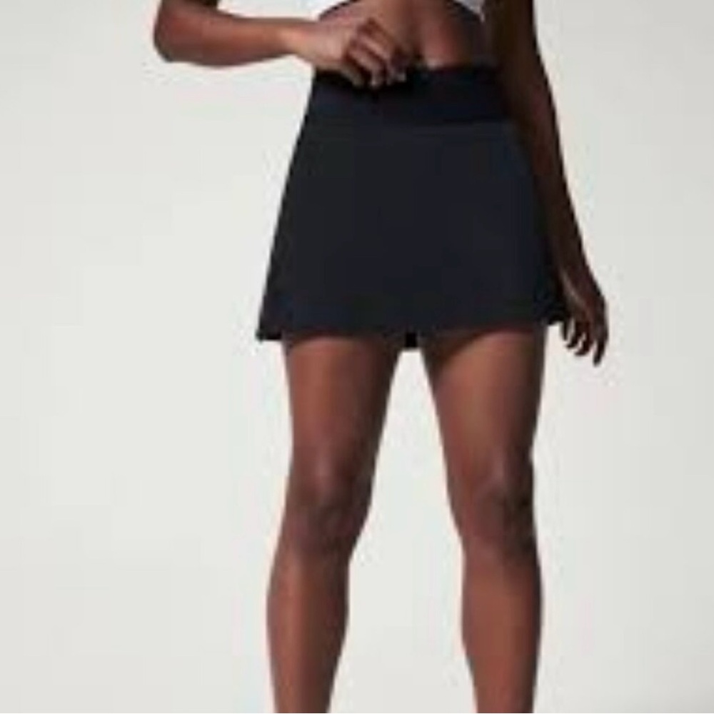 Spanx Black Get Moving Perferated Tennis Golf Modest Athletic Skort XL Skirt